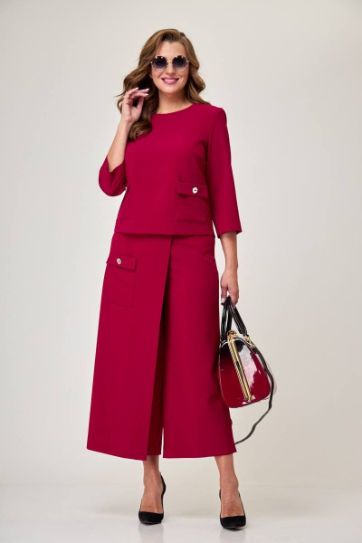 Блуза, кюлоты Taita plus 2225 вишня - фото 1