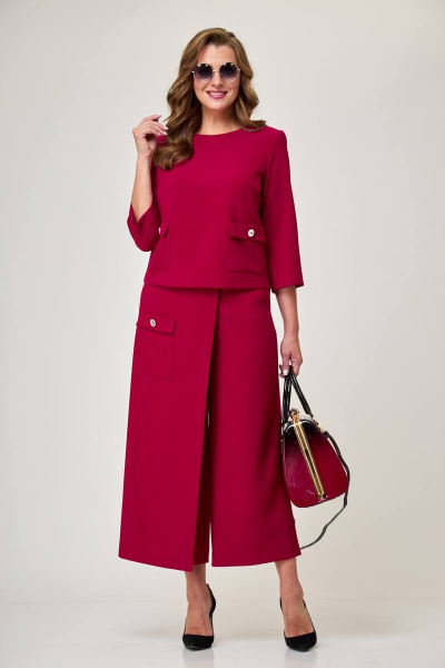 Блуза, кюлоты Taita plus 2225 вишня - фото 8