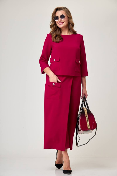 Блуза, кюлоты Taita plus 2225 вишня - фото 6