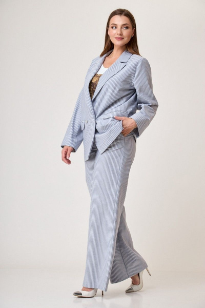 Брюки, жакет Anelli 1299 полоска_перламутр - фото 8