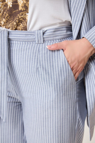 Брюки, жакет Anelli 1299 полоска_перламутр - фото 6