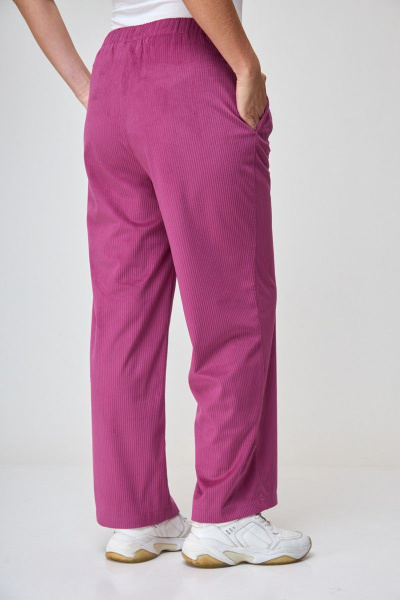 Демисезонный розовый костюм из вельвета и текстиля Anelli 1240 малина - фото 9