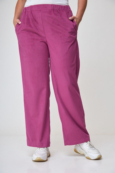 Демисезонный розовый костюм из вельвета и текстиля Anelli 1240 малина - фото 8