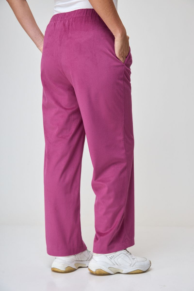 Демисезонные брюки из вельвета с резинкой на поясе Anelli 1240.2 малина - фото 3