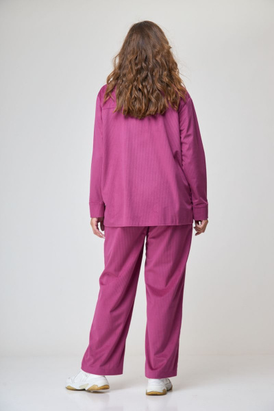 Демисезонные брюки из вельвета с резинкой на поясе Anelli 1240.2 малина - фото 6