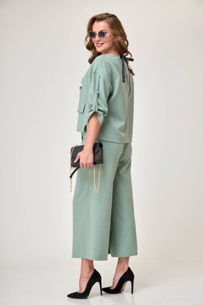 Блуза, кюлоты Taita plus 2131/15 серо-голубой - фото 3