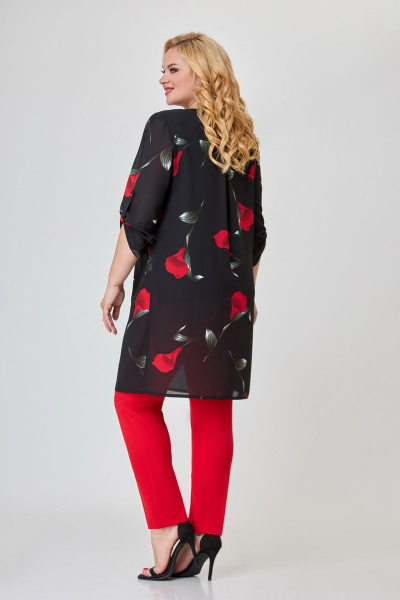 Брюки, кардиган, топ Svetlana-Style 970 красный-цветы - фото 2