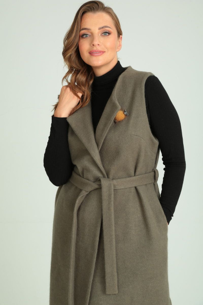 Жилет Michel chic 354 хаки - фото 4