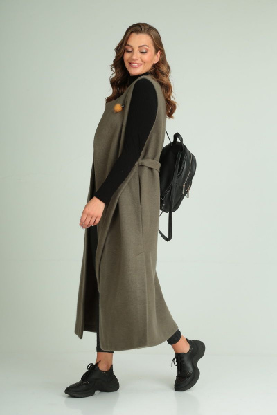 Жилет Michel chic 354 хаки - фото 6