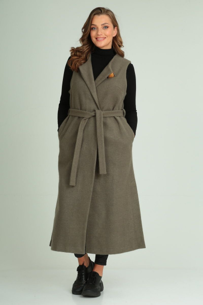 Жилет Michel chic 354 хаки - фото 2