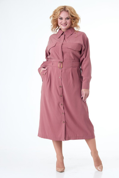 Рубашка короткая асимметричная с прорезными карманами Anelli 874.2 терракот - фото 8