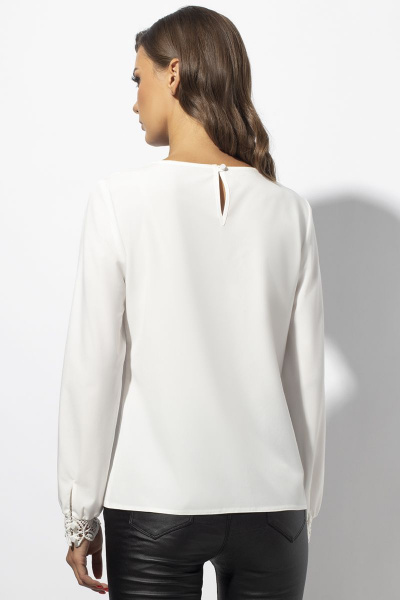 Блуза с кружевным воротником VIZAVI 674 молочный - фото 8