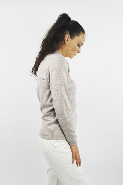 Свитер прямой силует с длинным рукавом реглан и стойкой Полесье С3316-15 5С1754-Д43 170,176 кофейный+суровый - фото 3