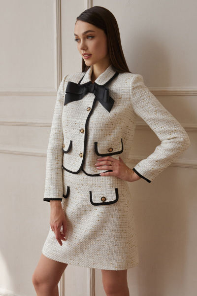 Жакет, юбка DAVYDOV 9105 бежевый - фото 5