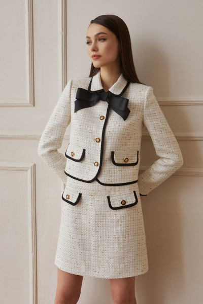 Жакет, юбка DAVYDOV 9105 бежевый - фото 4