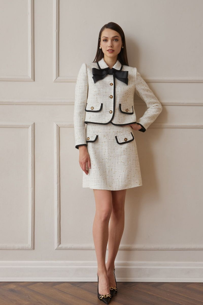 Жакет, юбка DAVYDOV 9105 бежевый - фото 1