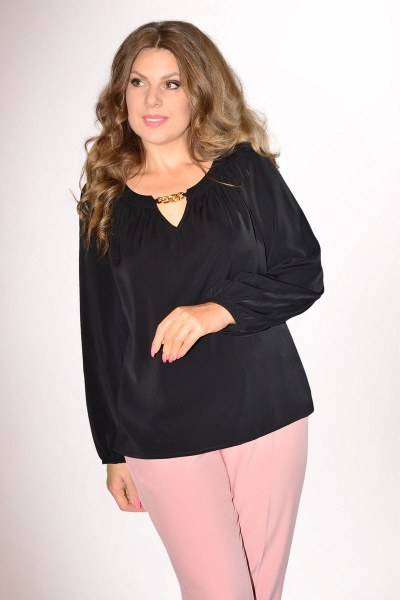 Блуза из леопардовой ткани с сборками и разрезами Needle 506/2 - фото 1