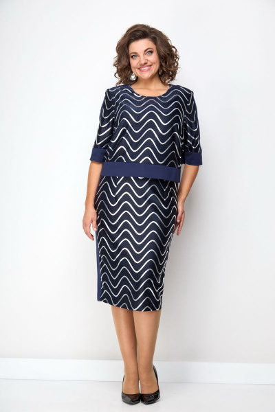 Платье на каждый день из костюмной ткани с рисунком Solomeya Lux 721 - фото 2