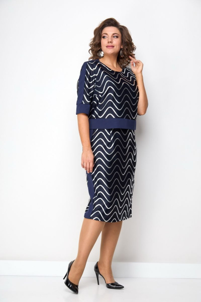 Платье на каждый день из костюмной ткани с рисунком Solomeya Lux 721 - фото 1