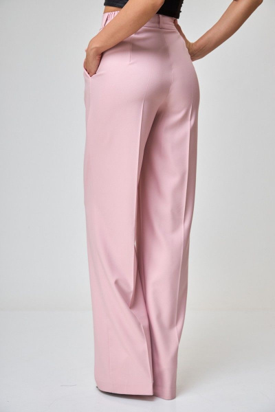 Розовые классические брюки с завышенной талией и карманами Anelli 1296 розовая_примула - фото 2