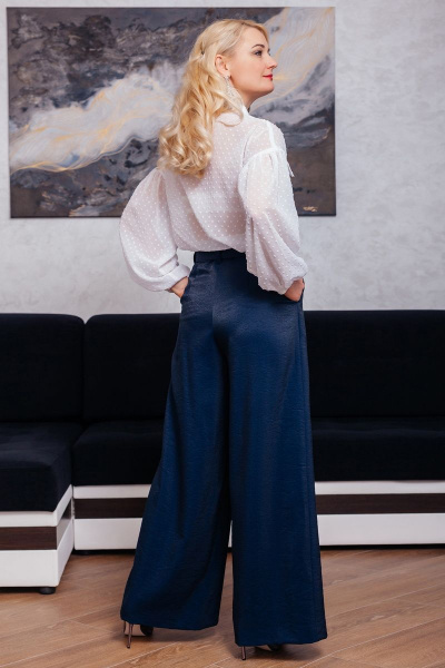 Белая свободная блуза на пуговицах с карманами MadameRita 5.1266 - фото 8