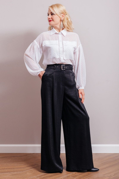 Белая свободная блуза на пуговицах с карманами MadameRita 5.1266 - фото 7