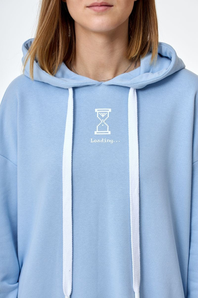 Худи из трикотажа с капюшоном и плёночной печатью демисезон Mixan 2025 - фото 5