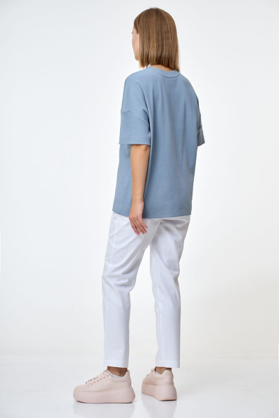 Голубая футболка из кашкорсе с сублимационной печатью Mixan 2033 - фото 2