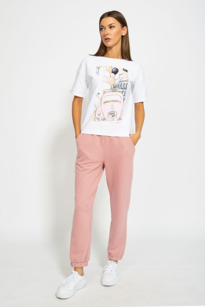 Футболка из хлопка с удлинённым рукавом и принтом Kivviwear 4026.78 - фото 4