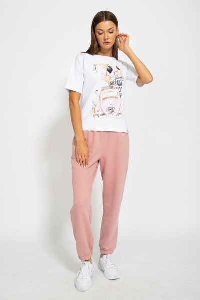 Футболка из хлопка с удлинённым рукавом и принтом Kivviwear 4026.78 - фото 3