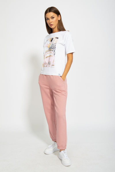 Футболка из хлопка с удлинённым рукавом и принтом Kivviwear 4026.78 - фото 2