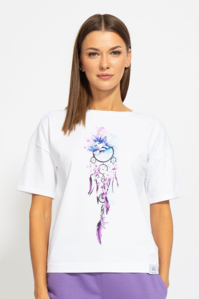 Футболка из хлопка с длинным рукавом и цифровым принтом Kivviwear 4026.79 - фото 1