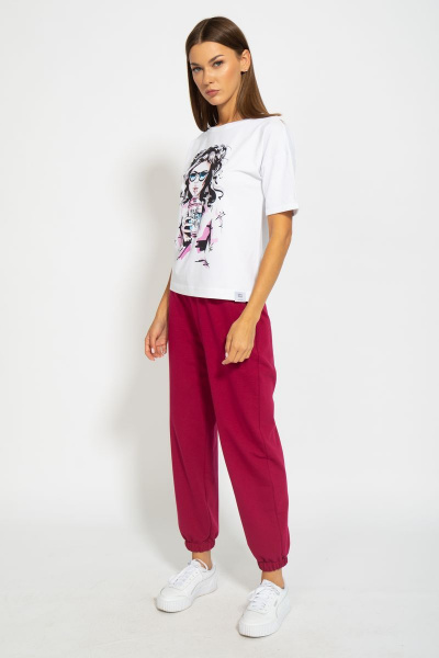 Футболка из хлопка с удлинённым рукавом и принтом Kivviwear 4026.80 - фото 8