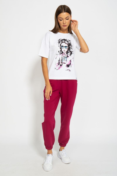 Футболка из хлопка с удлинённым рукавом и принтом Kivviwear 4026.80 - фото 7