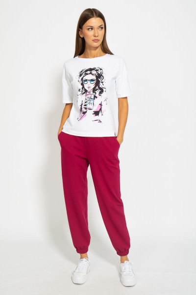 Футболка из хлопка с удлинённым рукавом и принтом Kivviwear 4026.80 - фото 4