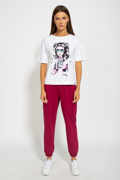 Футболка из хлопка с удлинённым рукавом и принтом Kivviwear 4026.80 - фото 3