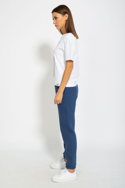 Футболка на каждый день из хлопка с длинным рукавом и принтом Kivviwear 4026.83 - фото 8