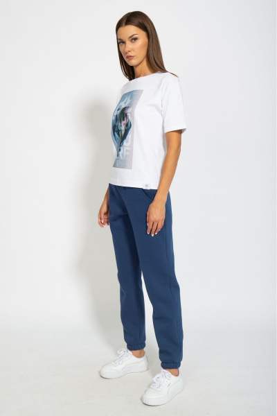 Футболка на каждый день из хлопка с длинным рукавом и принтом Kivviwear 4026.83 - фото 7