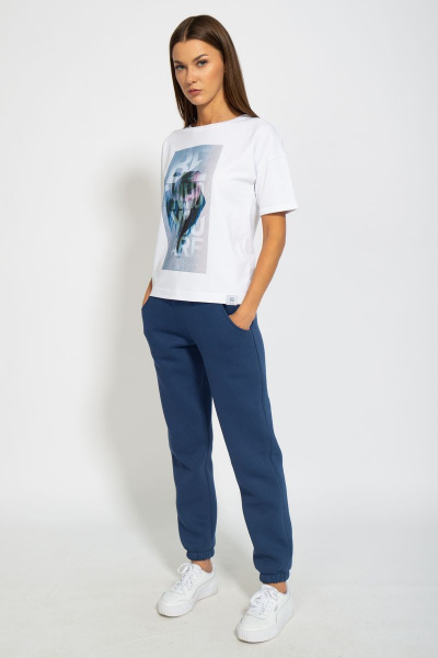 Футболка на каждый день из хлопка с длинным рукавом и принтом Kivviwear 4026.83 - фото 5