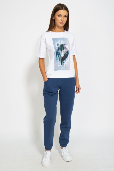 Футболка на каждый день из хлопка с длинным рукавом и принтом Kivviwear 4026.83 - фото 4