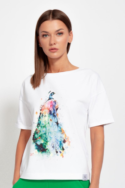 Футболка из хлопка с длинным рукавом и цифровым принтом Kivviwear 4026.84 - фото 1