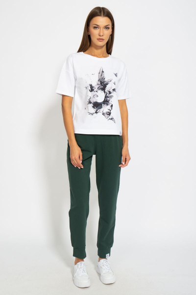 Футболка из трикотажа с удлинённым рукавом и принтом Kivviwear 4026.85 - фото 2