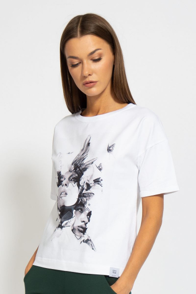 Футболка из трикотажа с удлинённым рукавом и принтом Kivviwear 4026.85 - фото 1