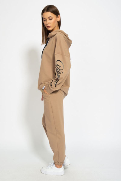 Костюм оверсайз из футера с принтом и брюками на резинке Kivviwear 41044105.02 - фото 12