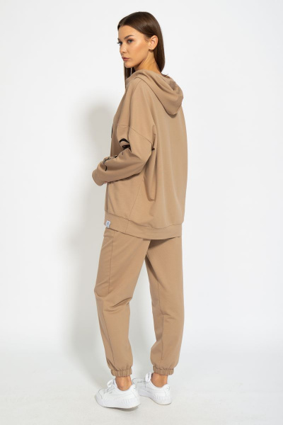 Костюм оверсайз из футера с принтом и брюками на резинке Kivviwear 41044105.02 - фото 11