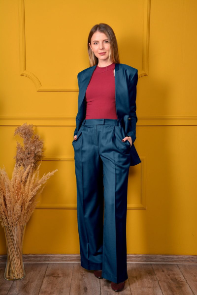 Двубортный костюм жакет и брюки из текстиля LM КТ5381 - фото 3