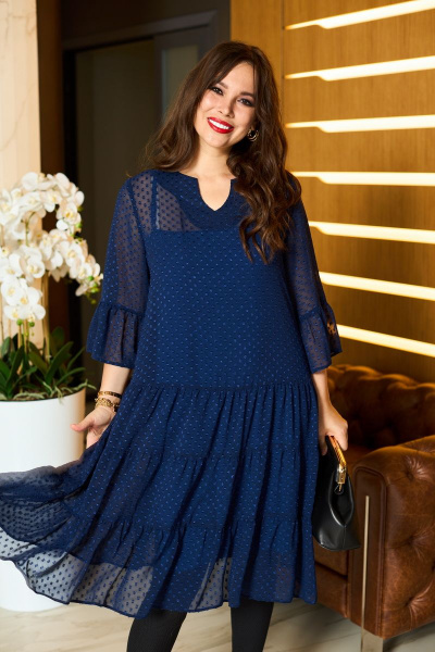 Платье Anastasia 251 синий - фото 4