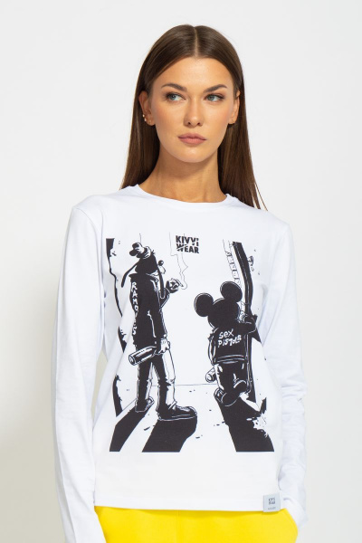 Классический демисезонный лонгслив из хлопка Kivviwear 4061.10 - фото 1