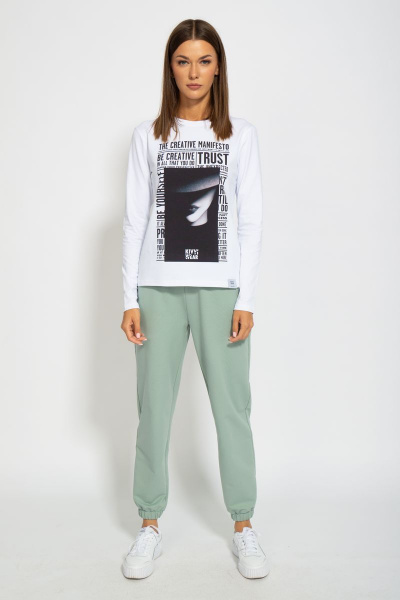 Стильный хлопковый лонгслив для осенне-весенней гардероба Kivviwear 4061.12 - фото 2