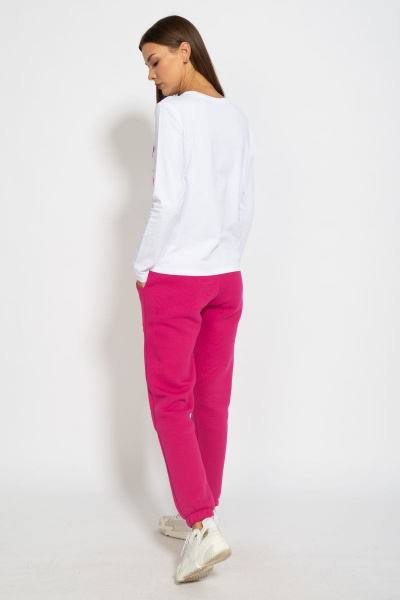 Белый хлопковый лонгслив с классическим кройом Kivviwear 4061.18 - фото 10